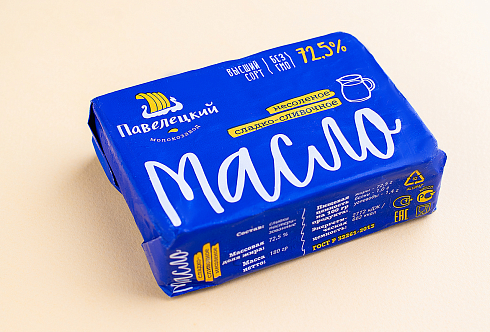 Масло сладко-сливочное м.д.ж. 72,5% пачка 180 гр.