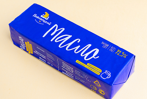 Масло сладко-сливочное м.д.ж. 72,5% пачка 500 гр.